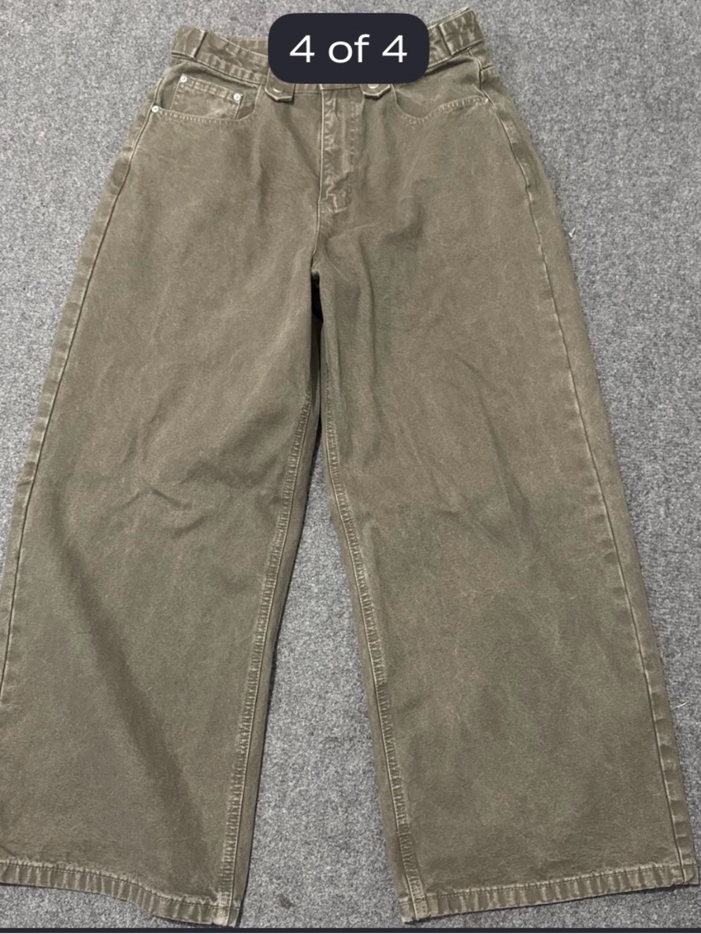 Men's Wide-Leg Jeans in Olive Green